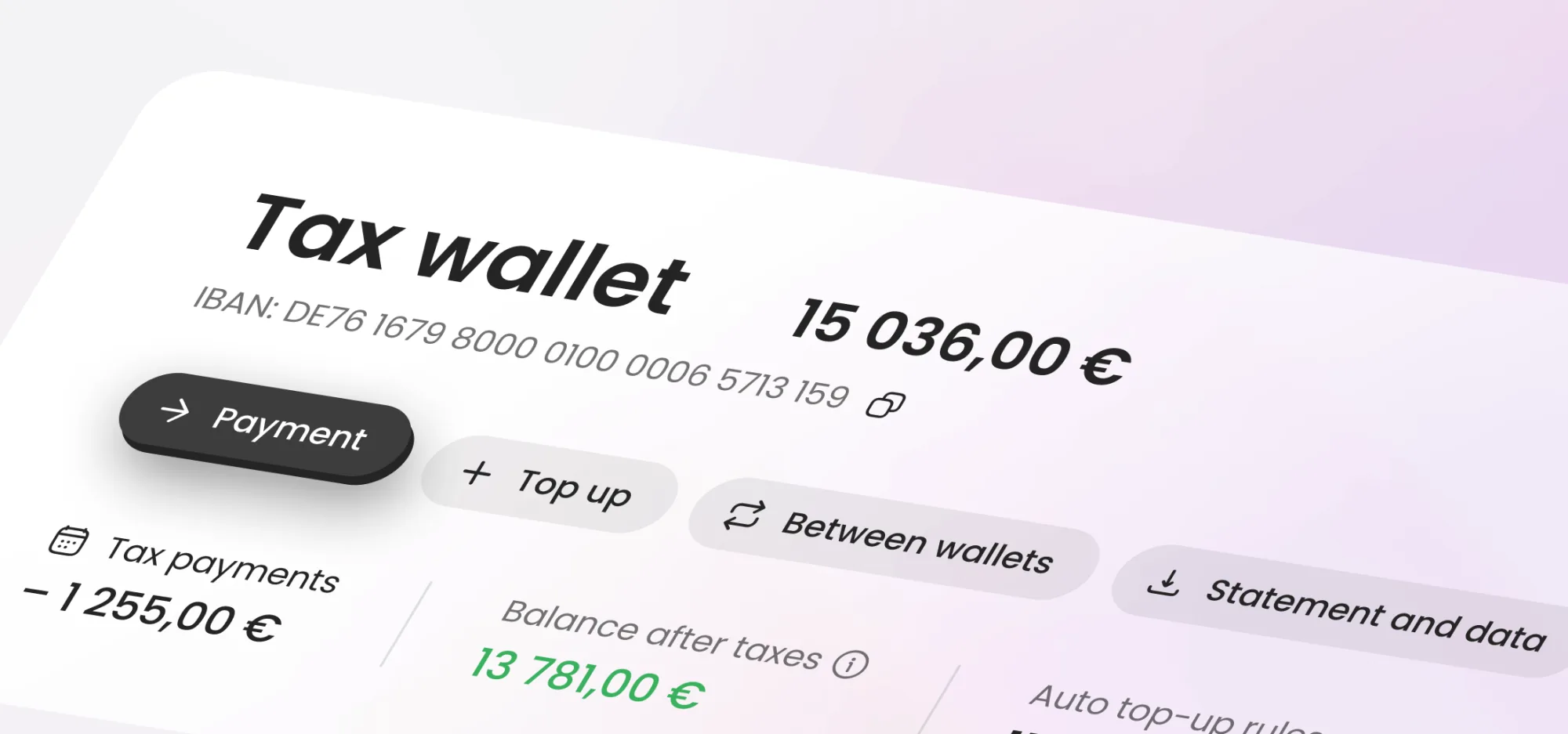 Taxes screen
